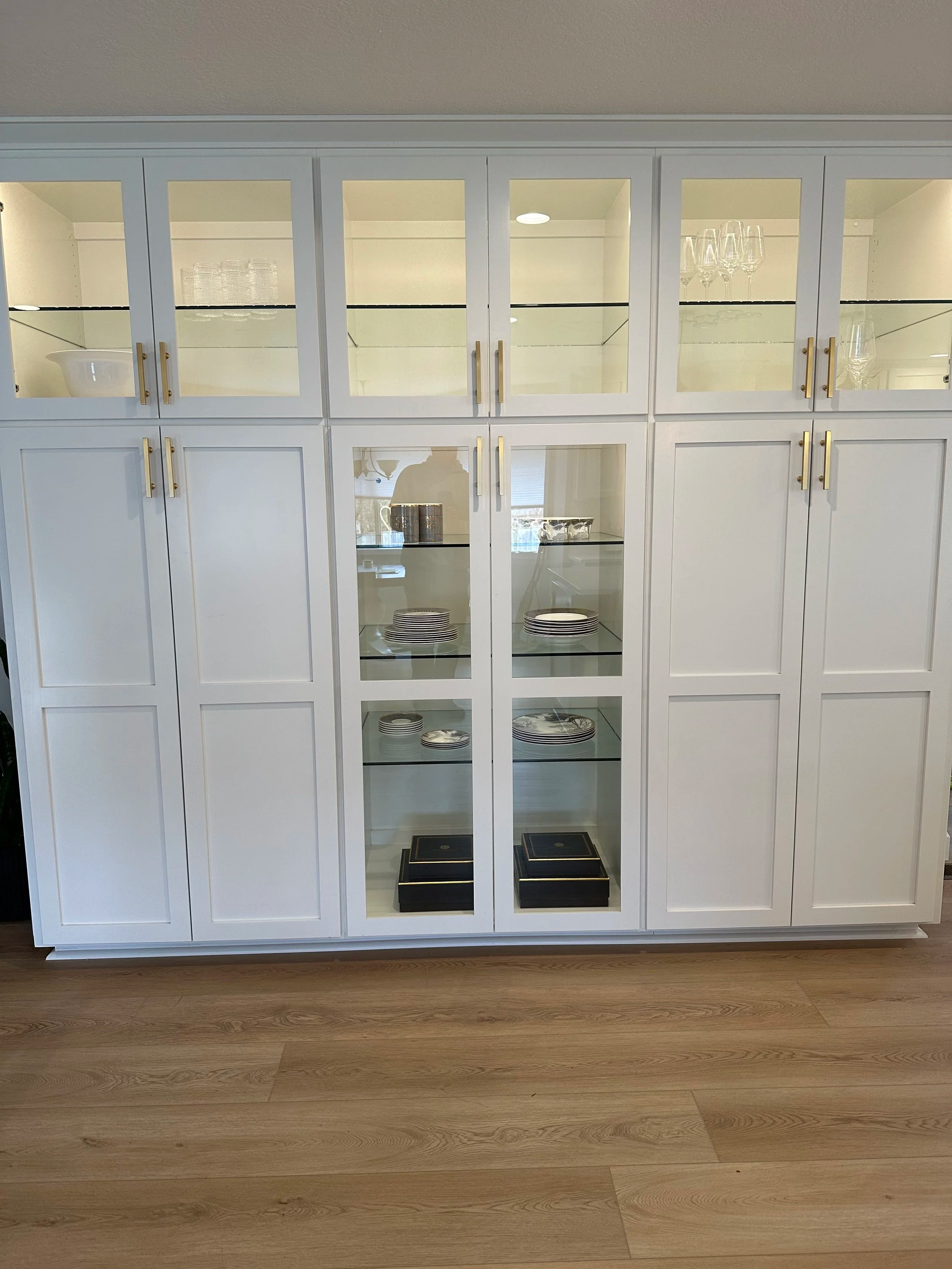 Under-cabinet lighting installation in kitchen