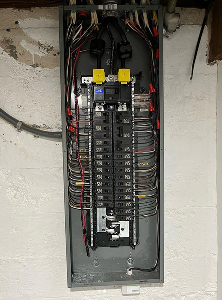 Clean, organized electrical panel installation
